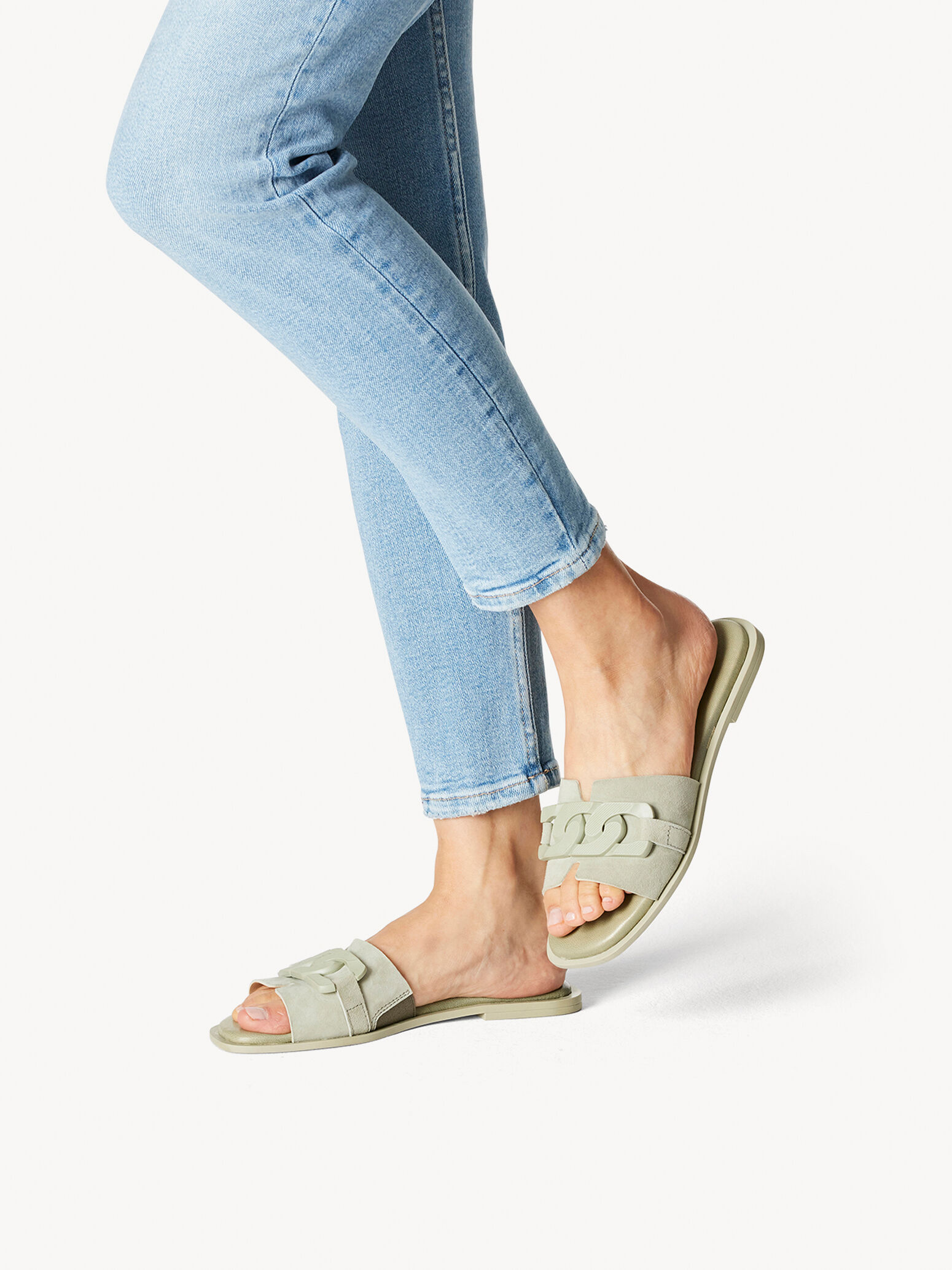 Mule en cuir - vert
