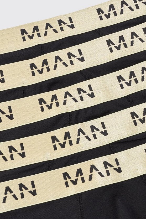 5er-Pack Man Roman Gold Boxershorts in Schwarz