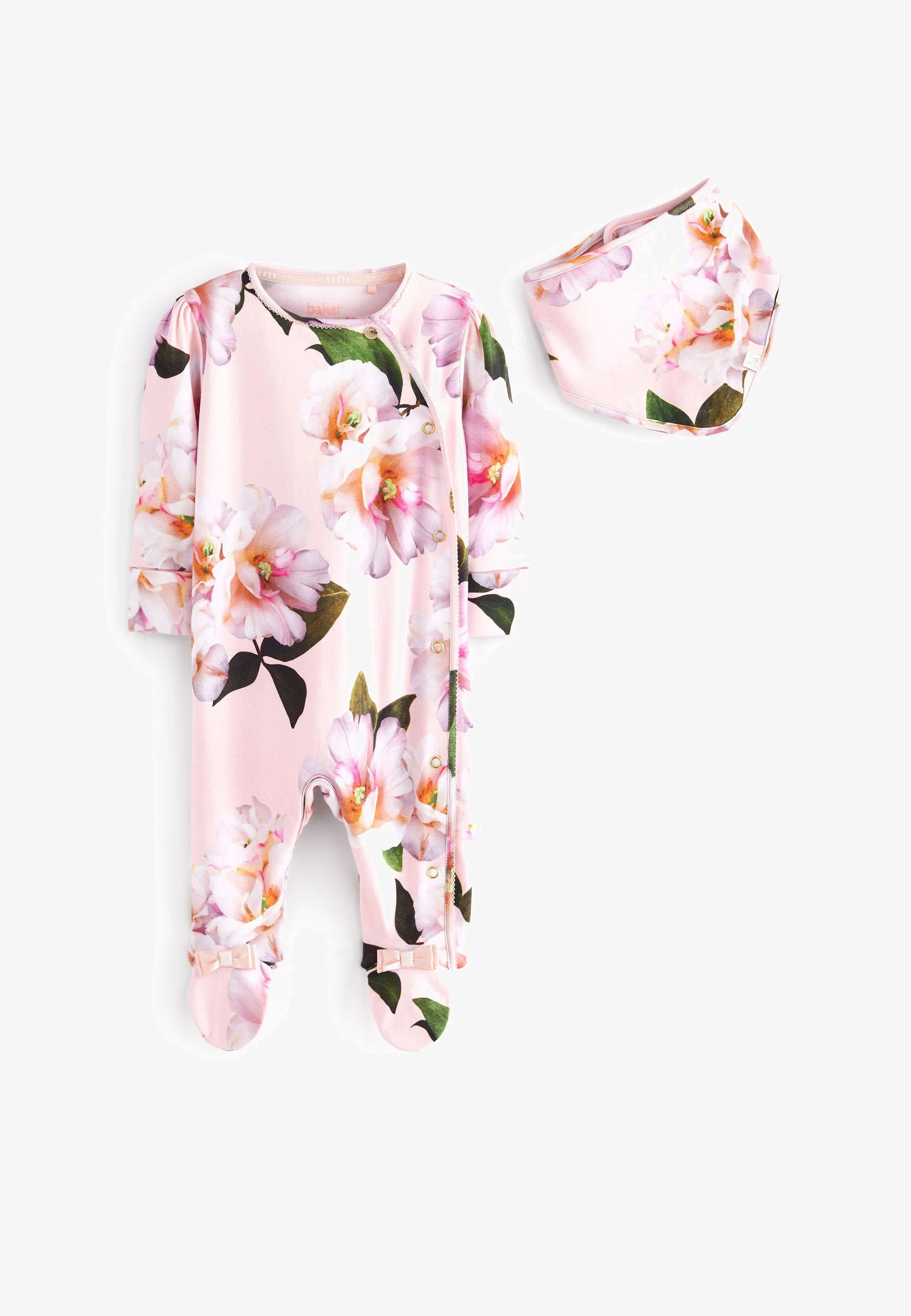 Conjunto de pijama y babero con estampado floral rosa de Baker by Ted Baker - Mono
