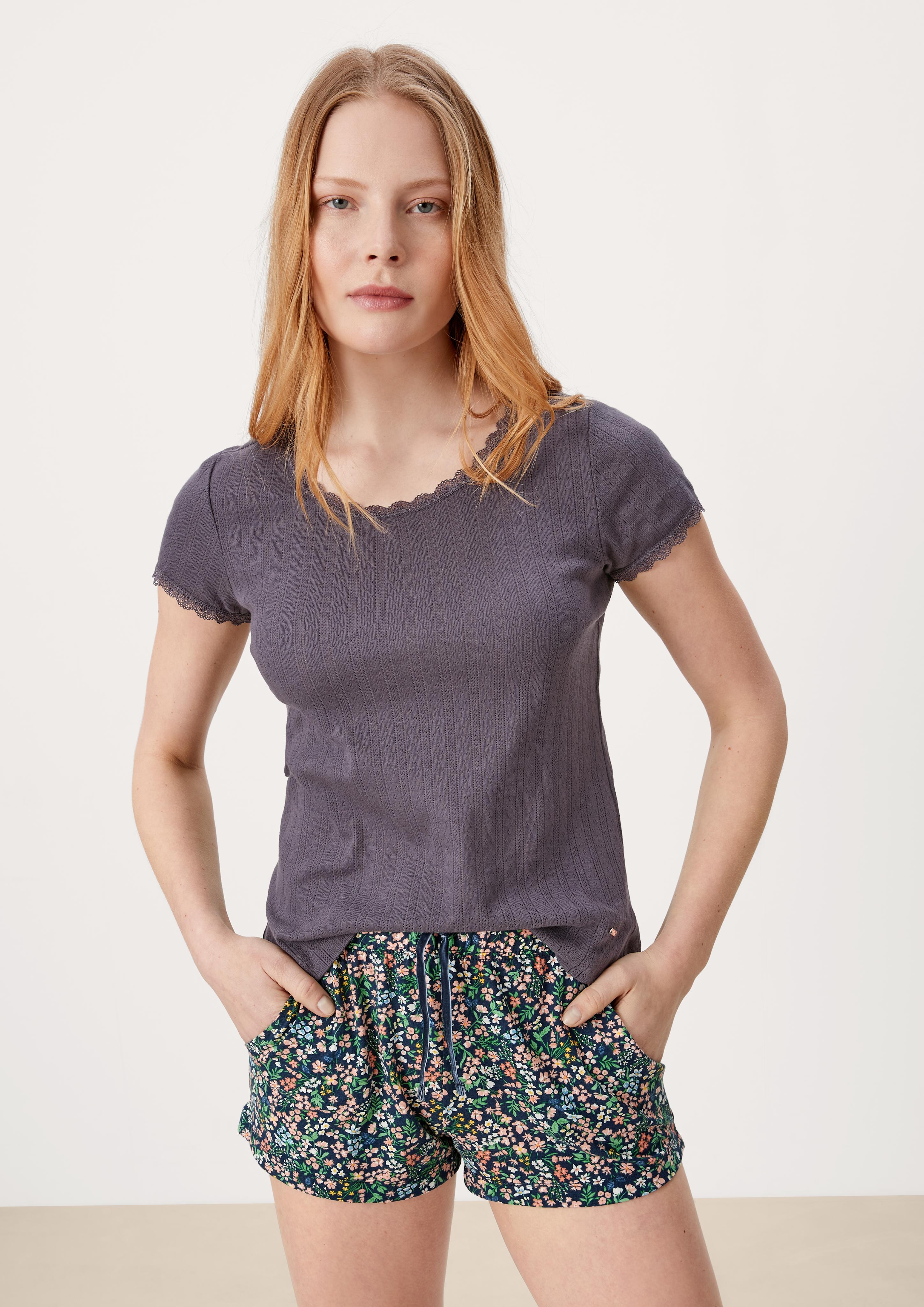 Pyjamaoberteil mit Pointellemuster  6006530-9588
