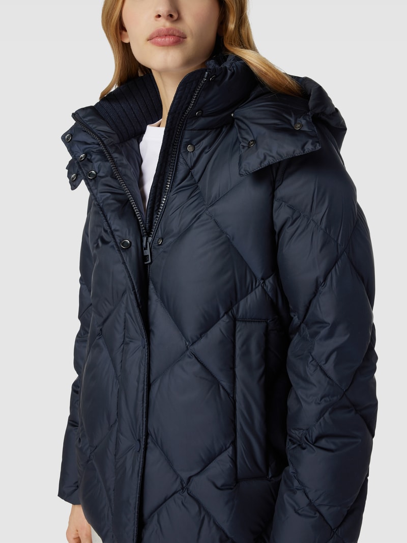 Daunenjacke mit Label-Detail in marineblau