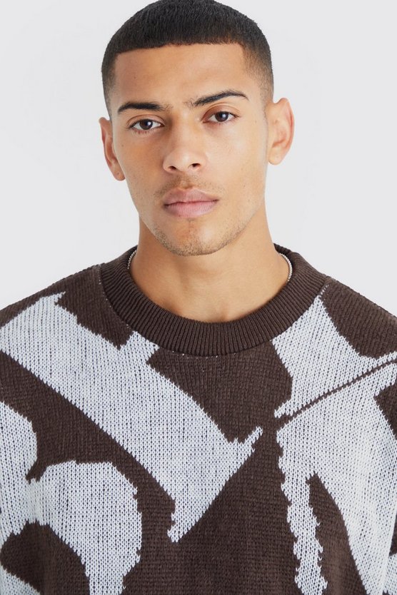 Kastiger Jacquard-Pullover