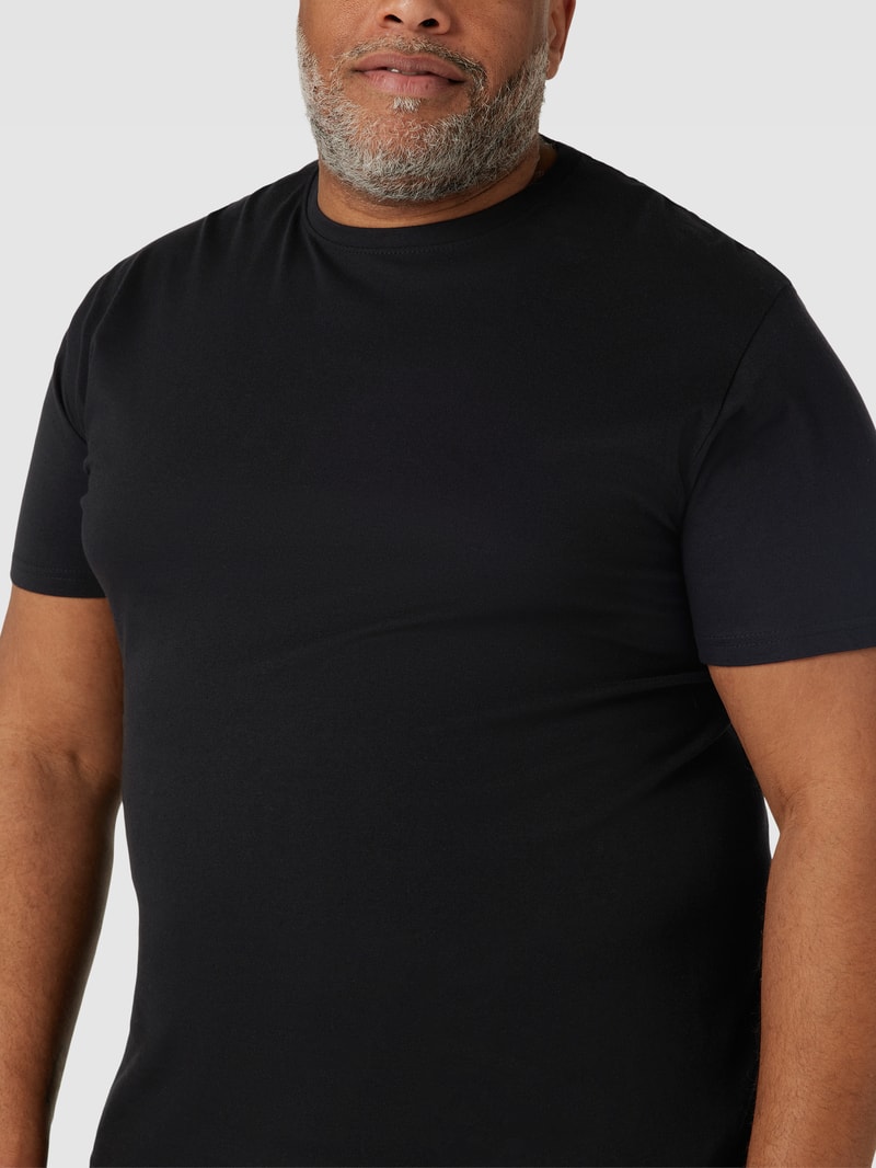 PLUS SIZE T-Shirt mit Rundhalsausschnitt Modell 'MAVERICK' in schwarz