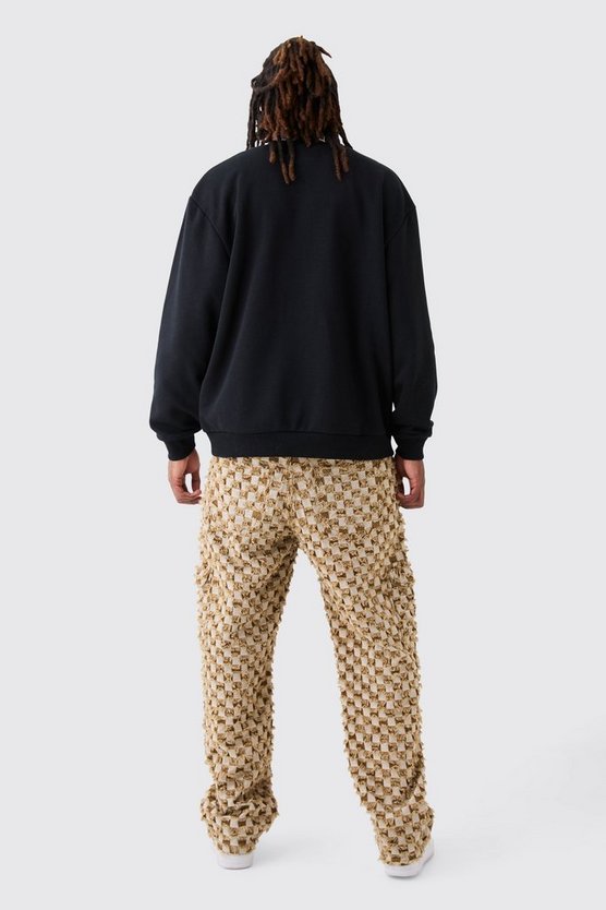 Oversize Borg-Sweatshirt mit Applikation