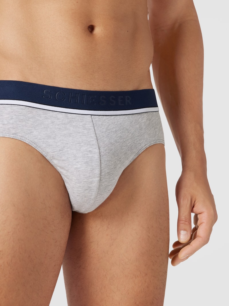 Slip mit Label-Details Modell 'Rio' im 3er-Pack in mittelgrau meliert