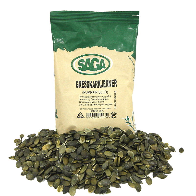 Saga Gresskarkjerner 250 g