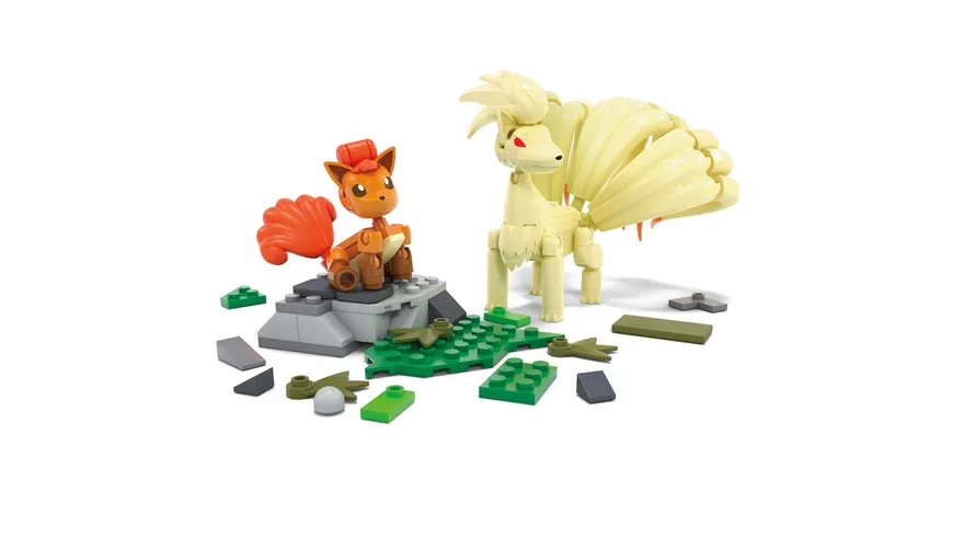 MEGA Pokémon Vulpix Evolutionsset (145 Teile) mit 2 beweglichen Actionfiguren für Kinder