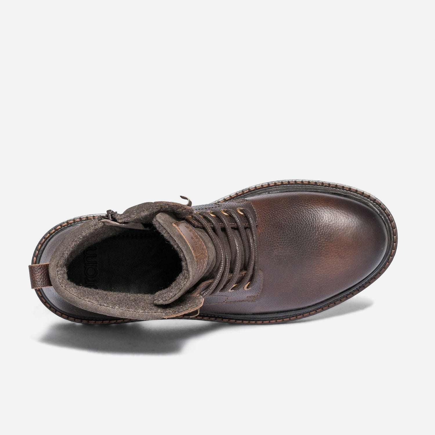 Boots à lacet marron en cuir