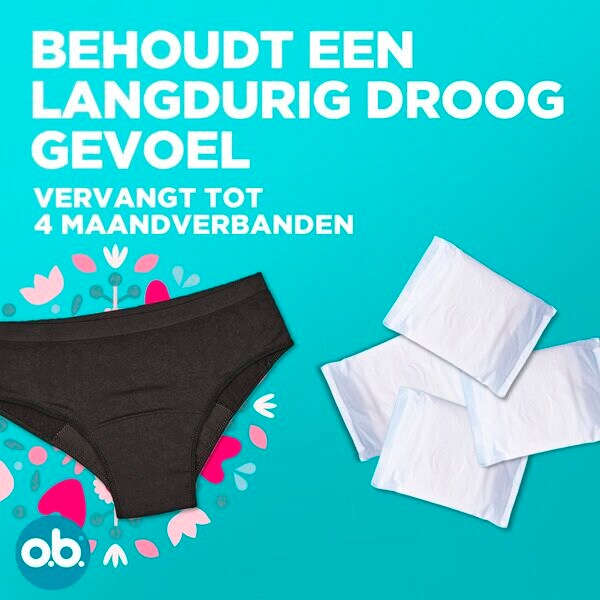 ob Reusable Menstrual Underwear black, size ML