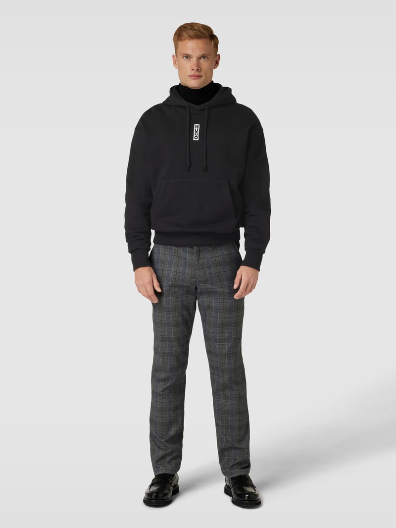 Hoodie mit Label-Detail Modell 'Diushi' in schwarz