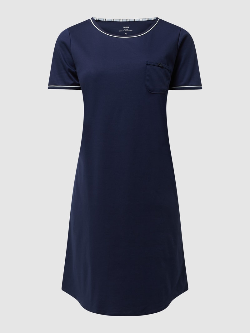 Modern Fit Schlafshirt aus Baumwolle Modell 'Sweet Dreams' in blau