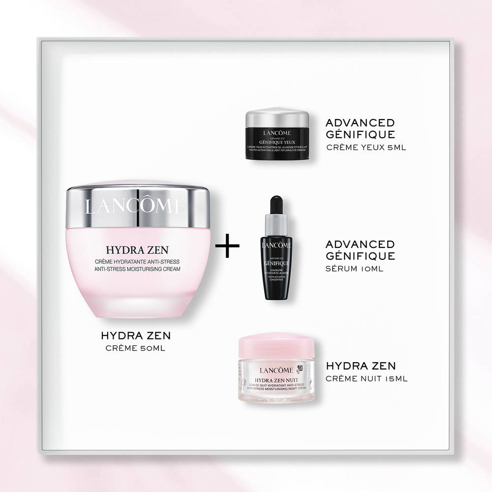 Lancôme Coffret Hydra Zen Coffret Routine Hydratation Crème Jour + Sérum, Crème Yeux & Crème Nuit