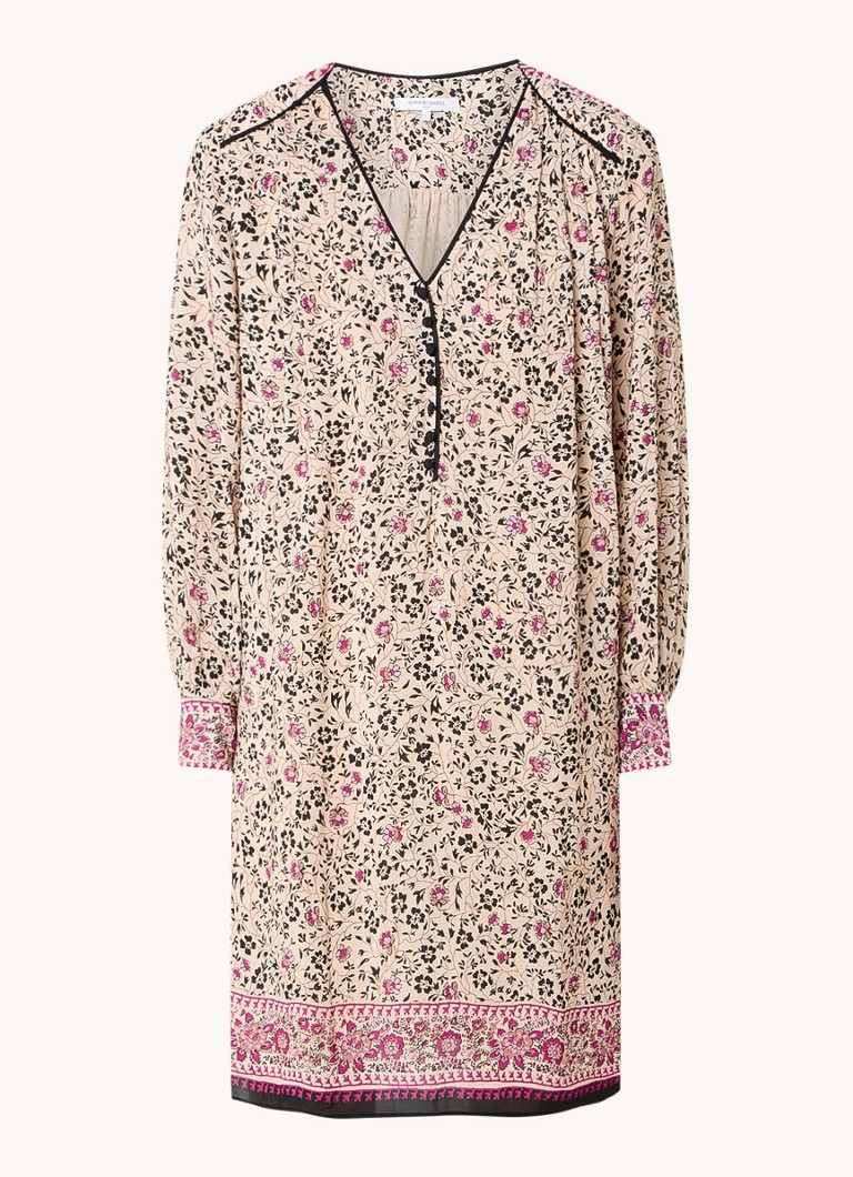 Robe tunique courte Gerard Darel Saline à imprimé floral et poches latérales