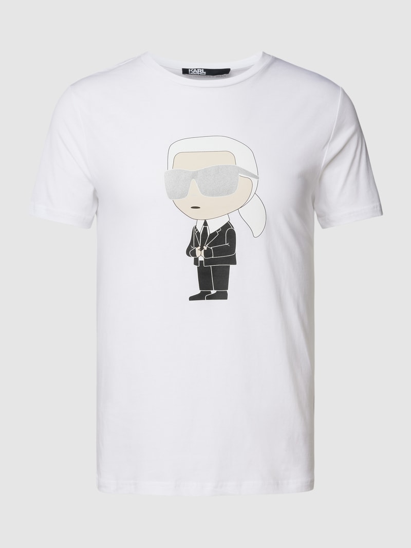 T-Shirt mit Motiv-Print in weiß