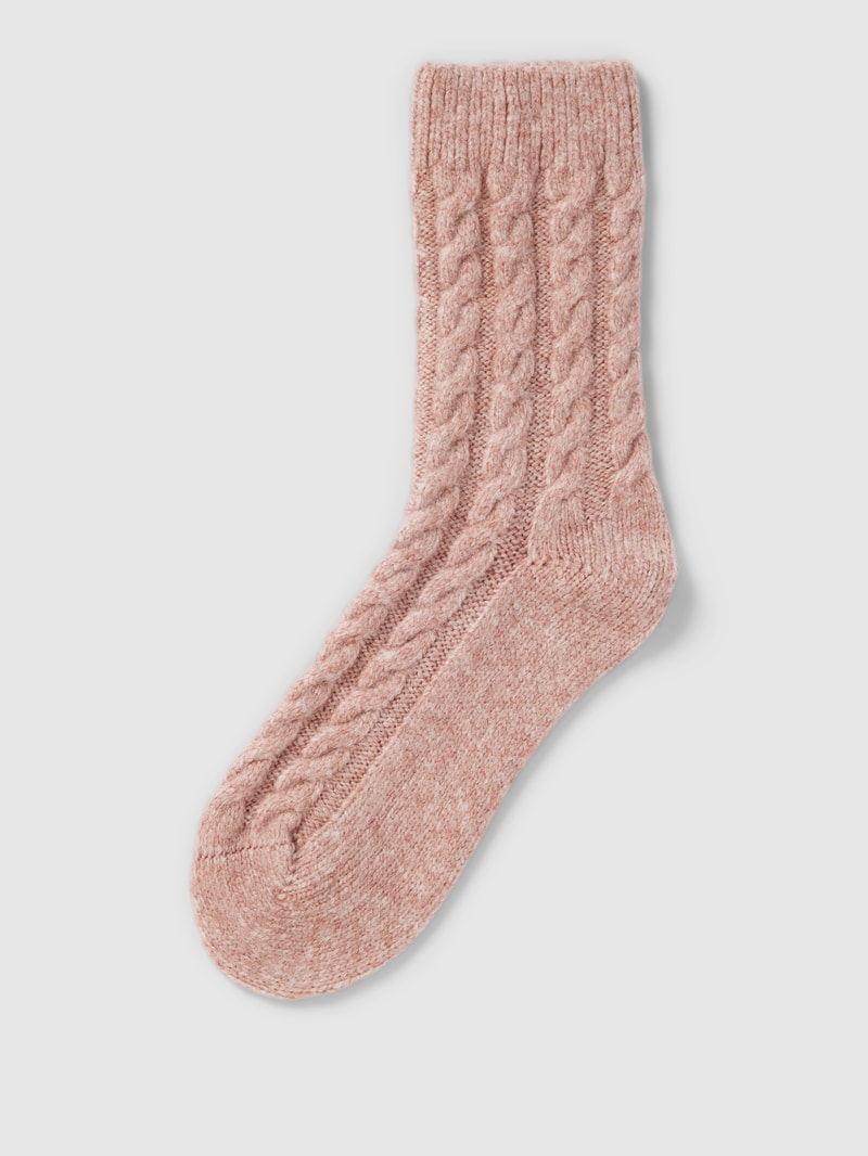 Socken mit Zopfmuster in rosa