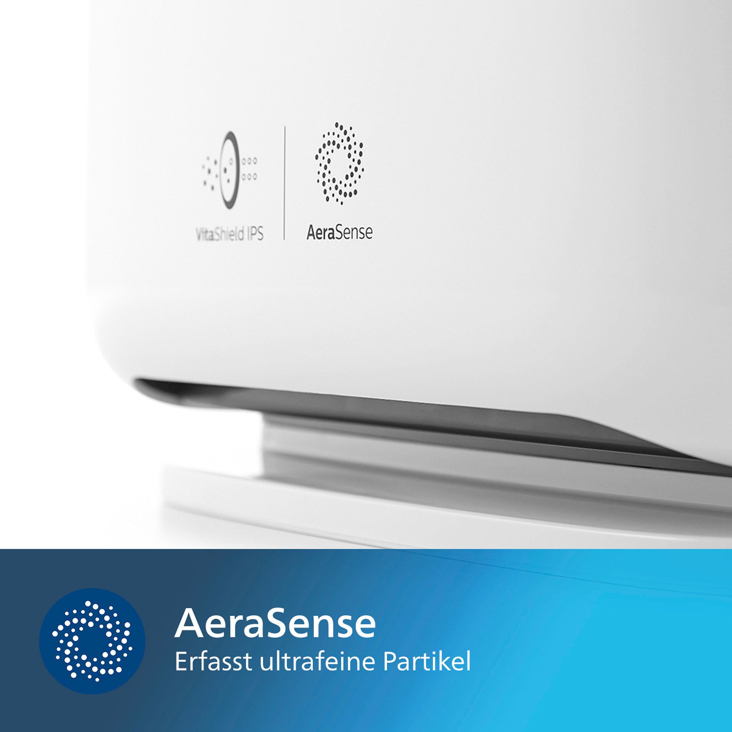 Philips Luftreiniger AC2887/10 2000 Serie, für 79 m² Räume, mit 5 Geschwindigkeitsstufen, für Allergiker geeignet