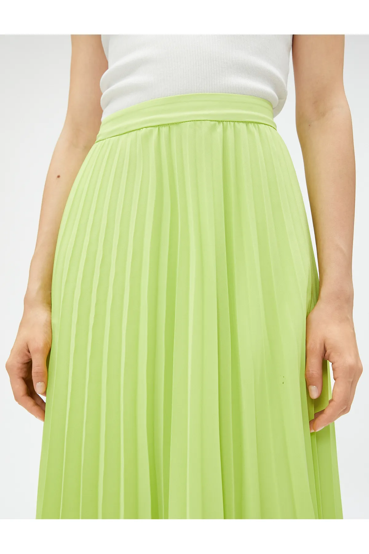 Koton  Faltenrock in Midi-Länge aus Chiffon mit elastischem Bund