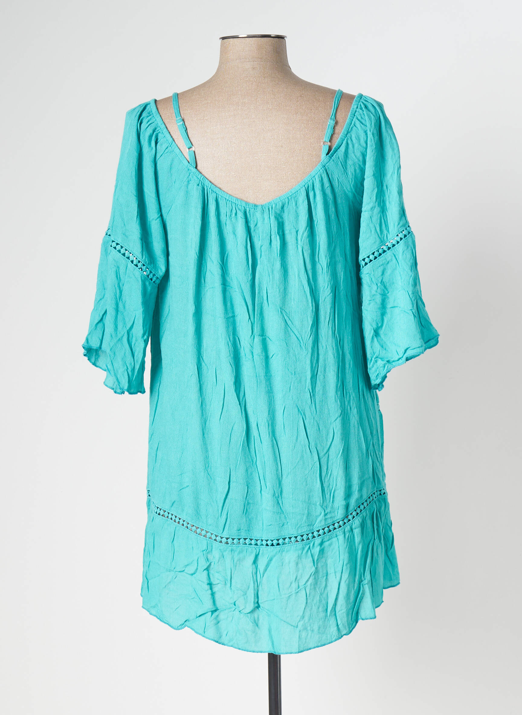 Lara Ethnics Tuniquemanchelongue Femme couleur bleu