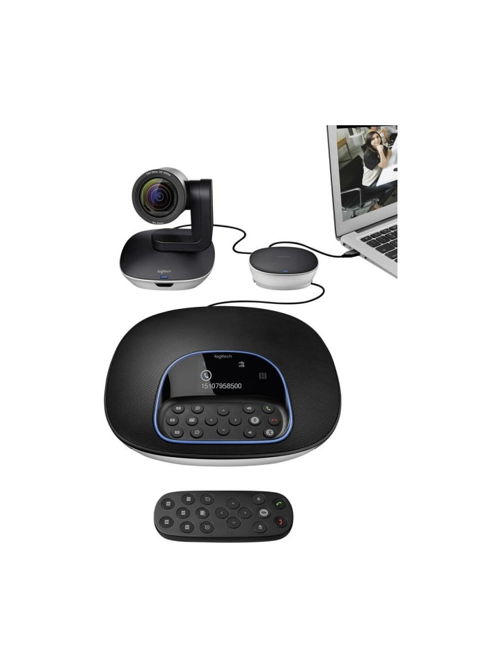 Logitech HD Webcam mit Videokonferenzsystem - Logitech GROUP Full HD-Webcam in Schwarz günstig kaufen onesize