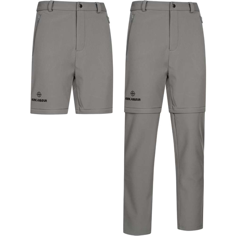 KIRKJUBØUR® Zip-Off Herren 2-in-1 Trekking Wanderhose grau
