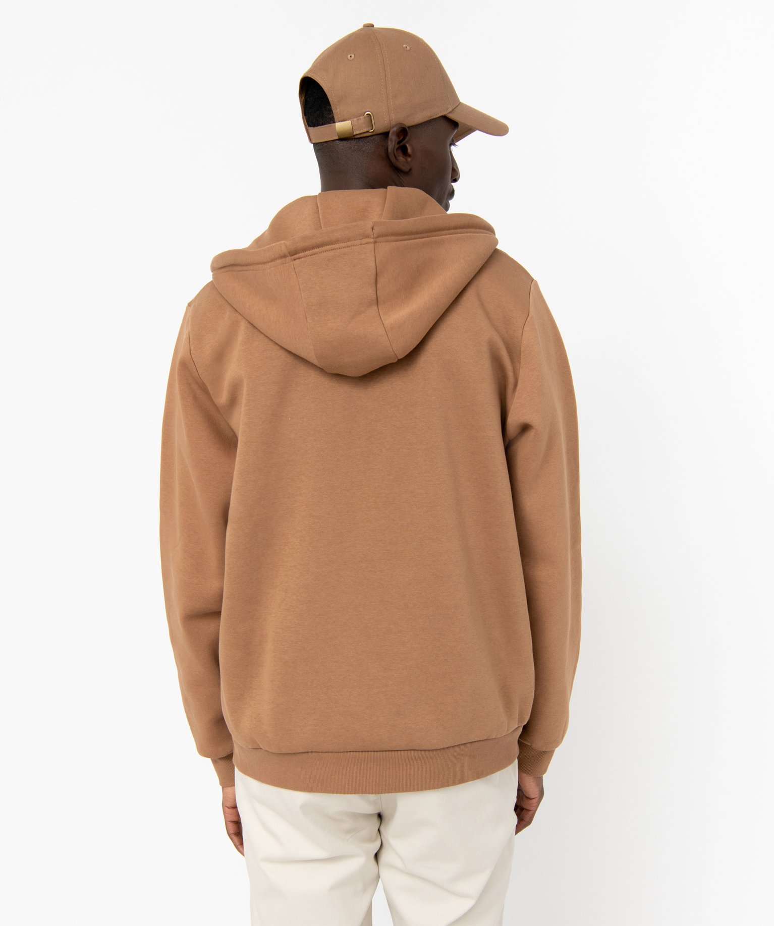 Sweat zippé à capuche homme marron | GEMO