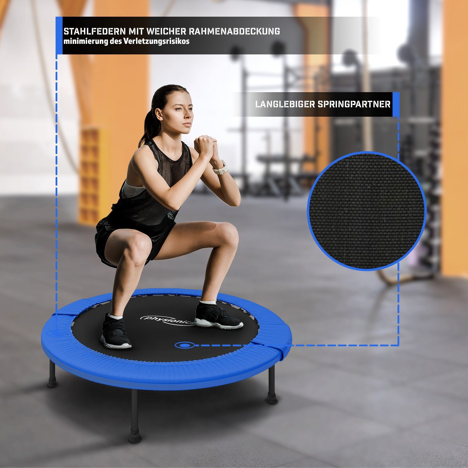 Physionics Fitnesstrampolin Fitness Trampolin - Durchmesser : 81cm/91cm/96cm/102cm/114cm/122cm