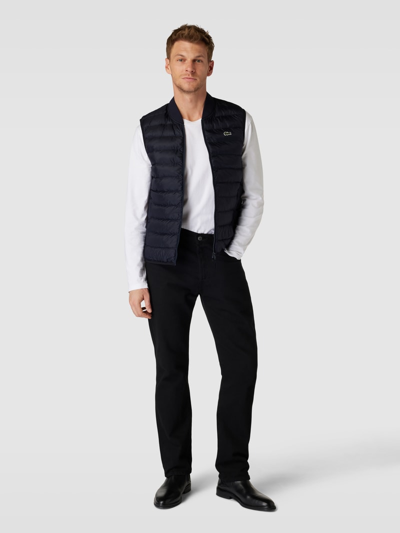 Steppweste mit Label-Stitching in dunkelblau