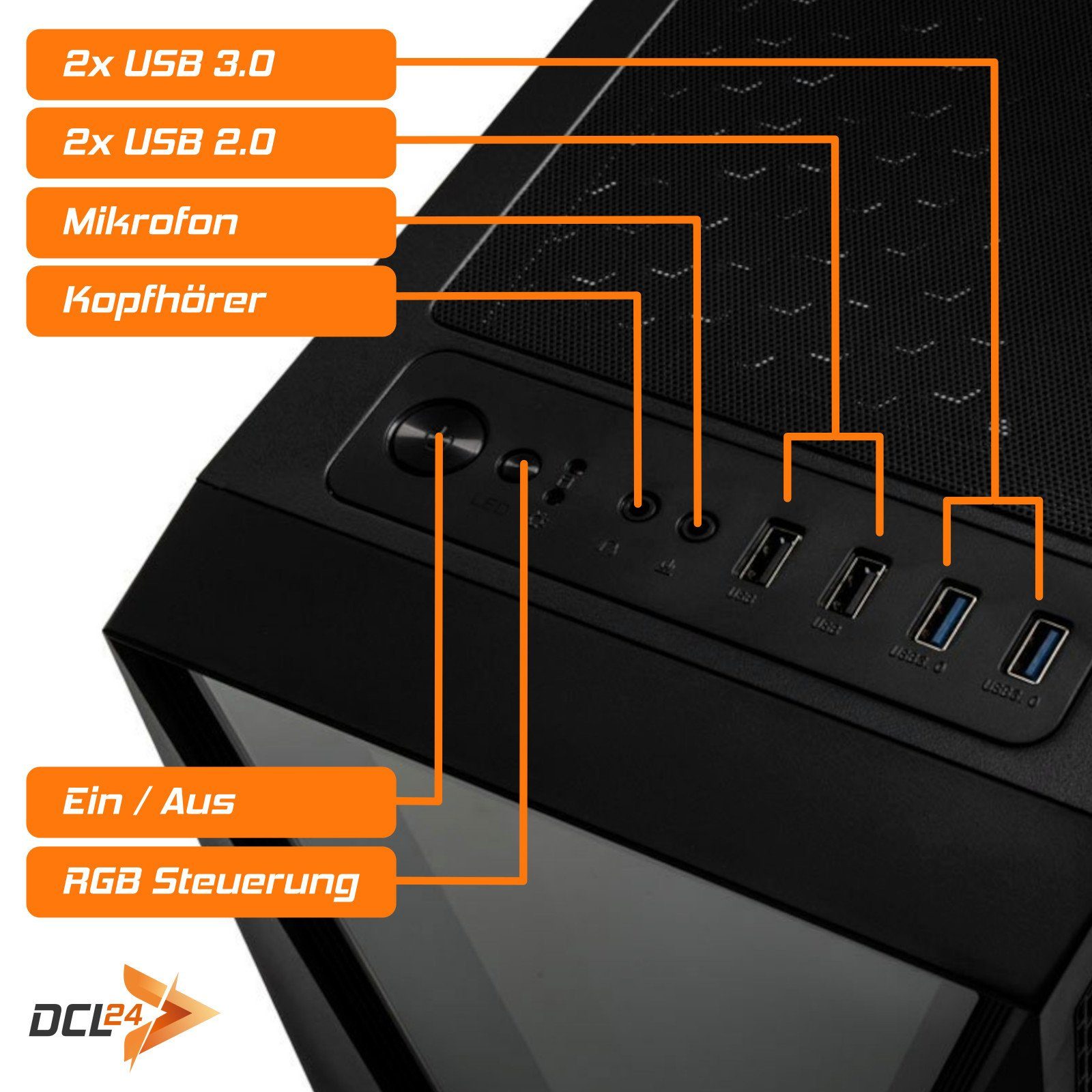 dcl24.de RGB Gaming-PC-Komplettsystem (27,00