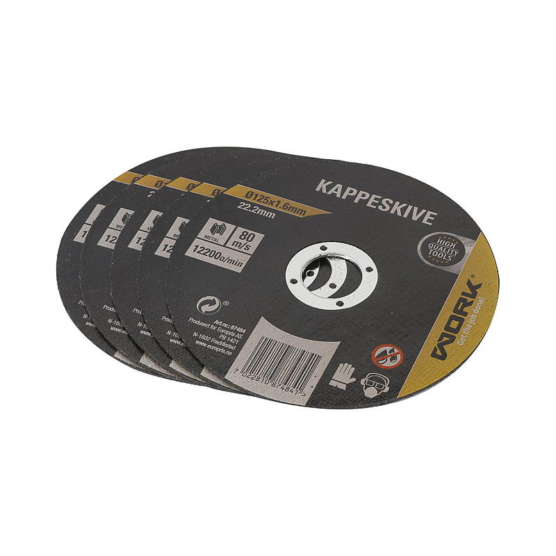 Work Kappeskive 5 stk, 125x1,6 mm, stål, Work