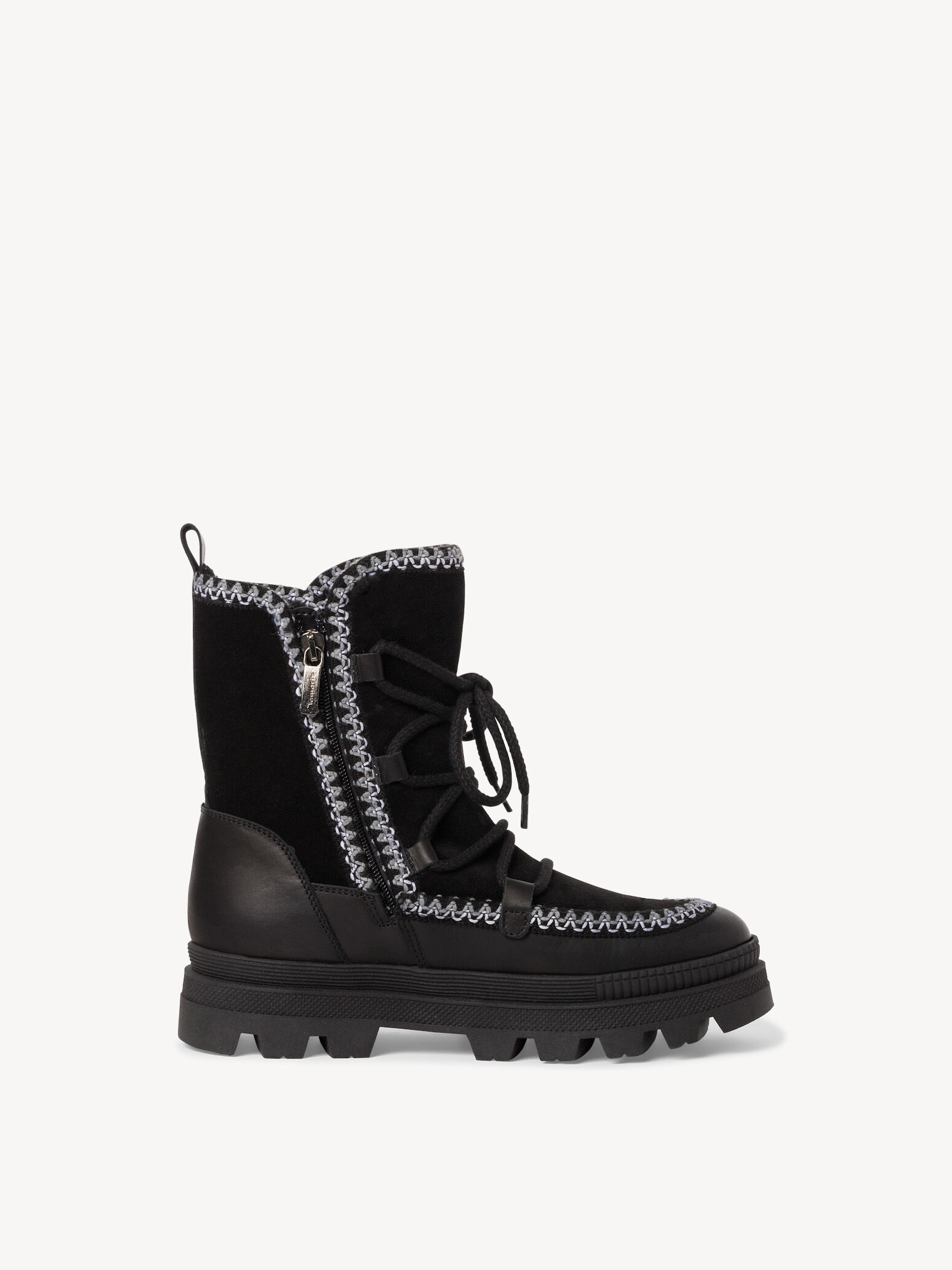 Bottine en cuir - noir doublure chaude