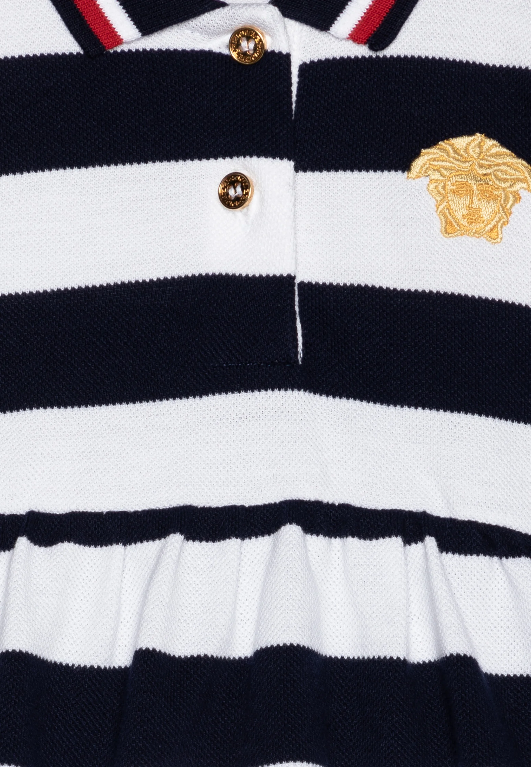 Versace Pelele de bebé con bordado de rayas de Medusa - Mono