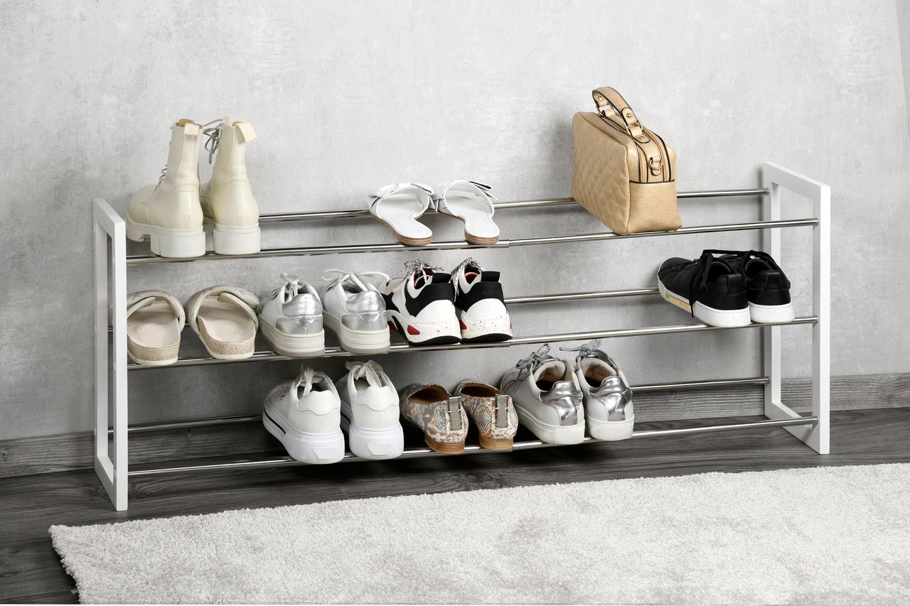 Trendstabil Ausziehbares Schuhregal - Weiß