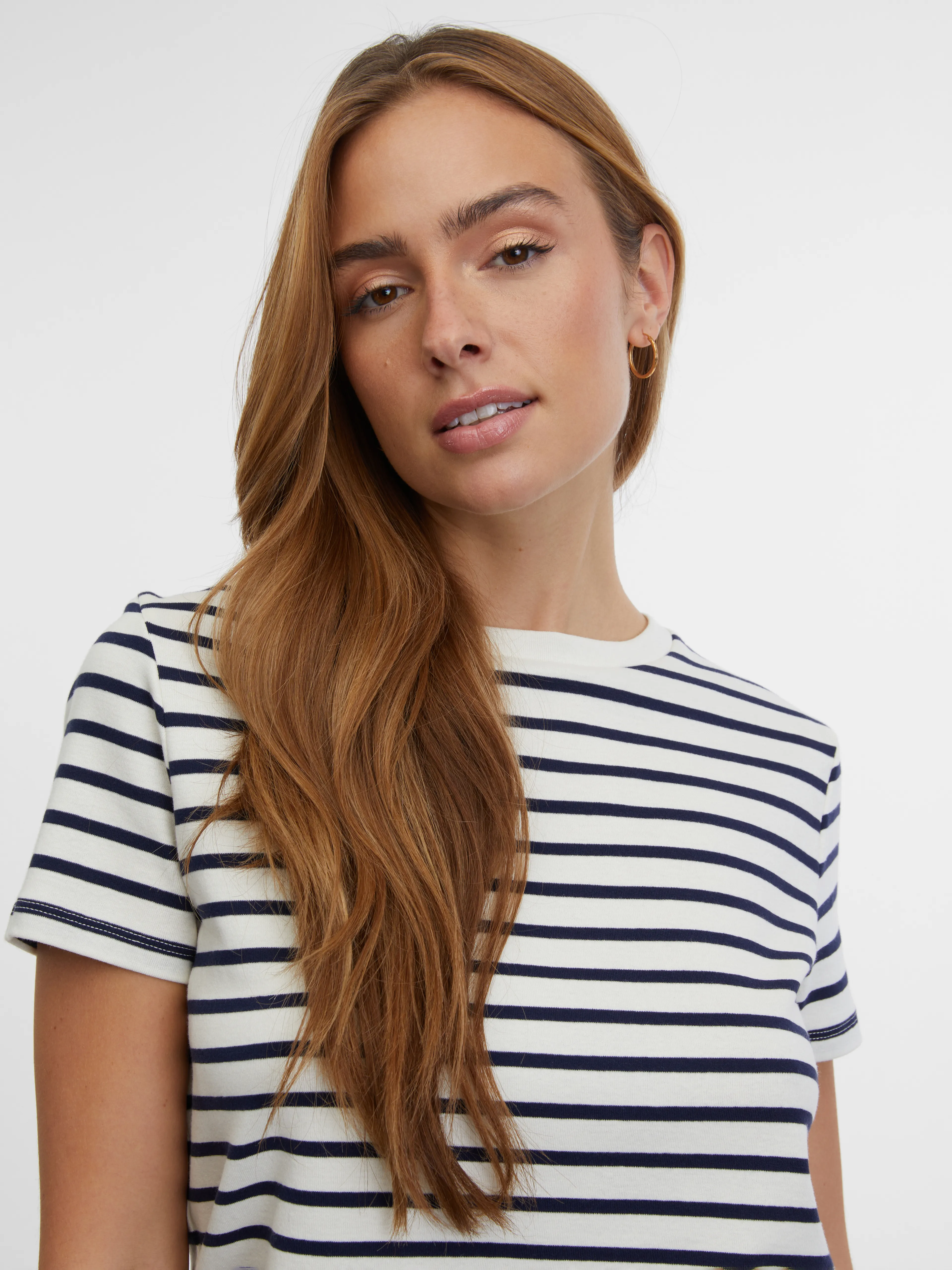 Blau und creme gestreiftes Damen-T-Shirt ORSAY