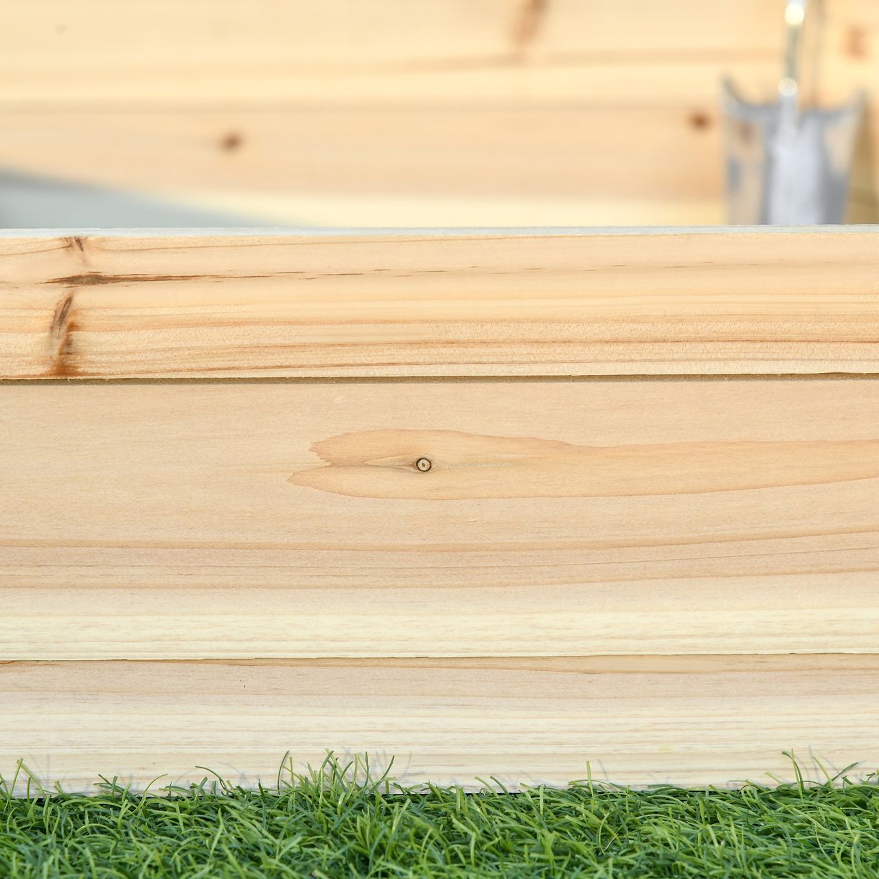 Outsunny Hochbeet sechseckig DIY Pflanzkübel Pflanzkasten aus Holz Natur
