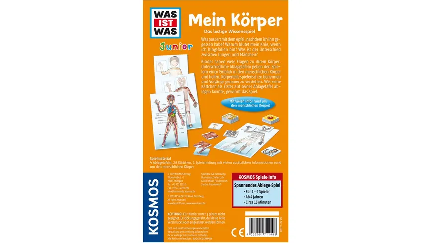 KOSMOS - WAS IST WAS Junior Mein Körper - Das lustige Wissensspiel
