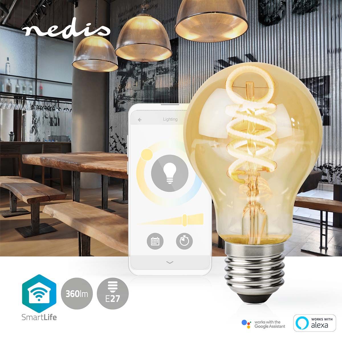 Nedis WIFILRT10A60 SmartLife LED Filament Lampe