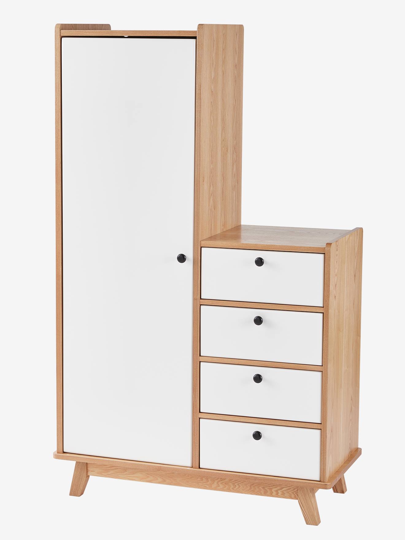 Vertbaudet Kinder Kleiderschrank VINTAGE - weiß/natur