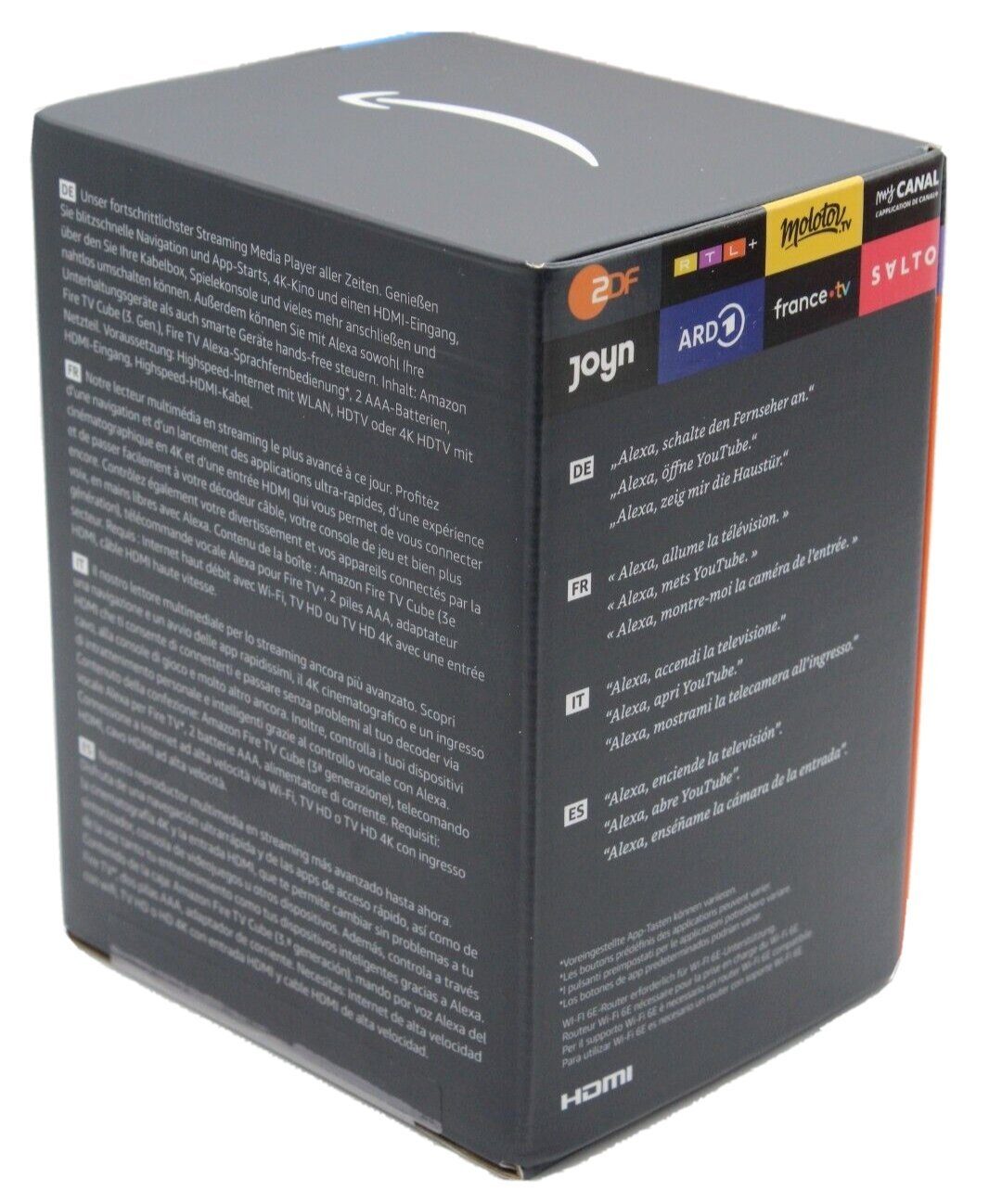 Amazon Streaming-Box Fire TV Cube 3. Generation, (Set, Amazon Alexa), Wi-Fi 6E, 4k Ultra HD, Netflix, Amazon Prime,..., Mikrofon-aus-Taste