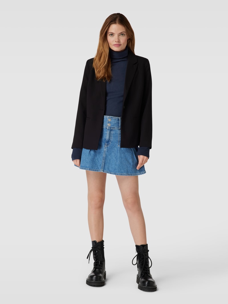 Longsleeve mit Rollkragen in marineblau
