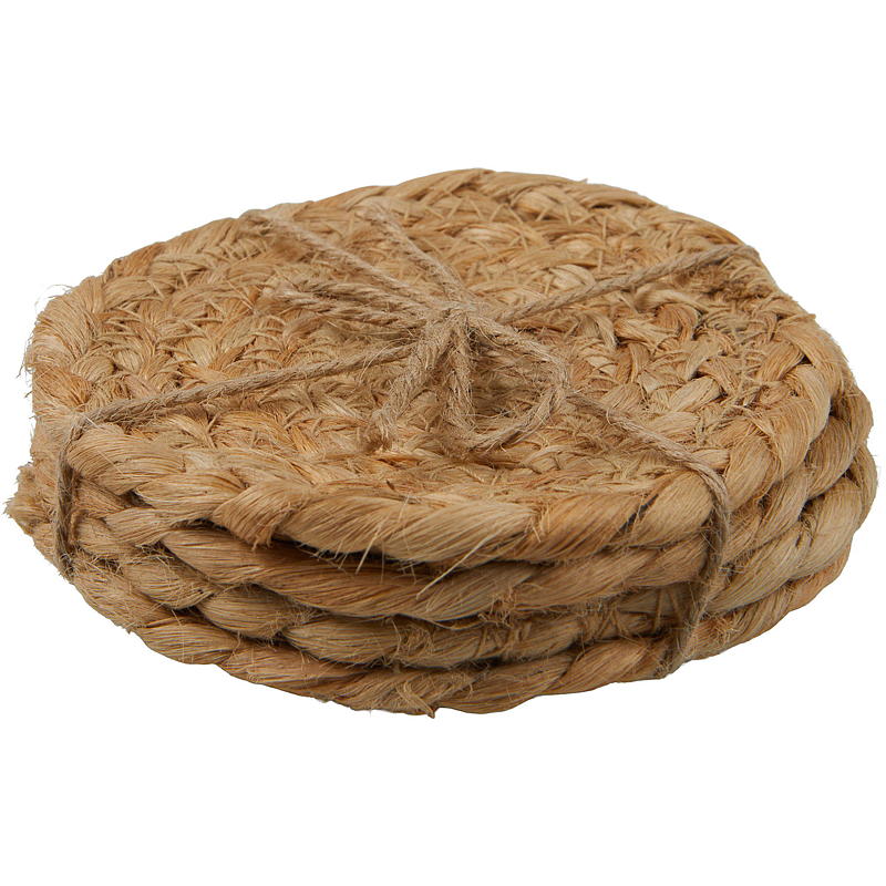 Home Brikke 4-pk ø 10 cm jute