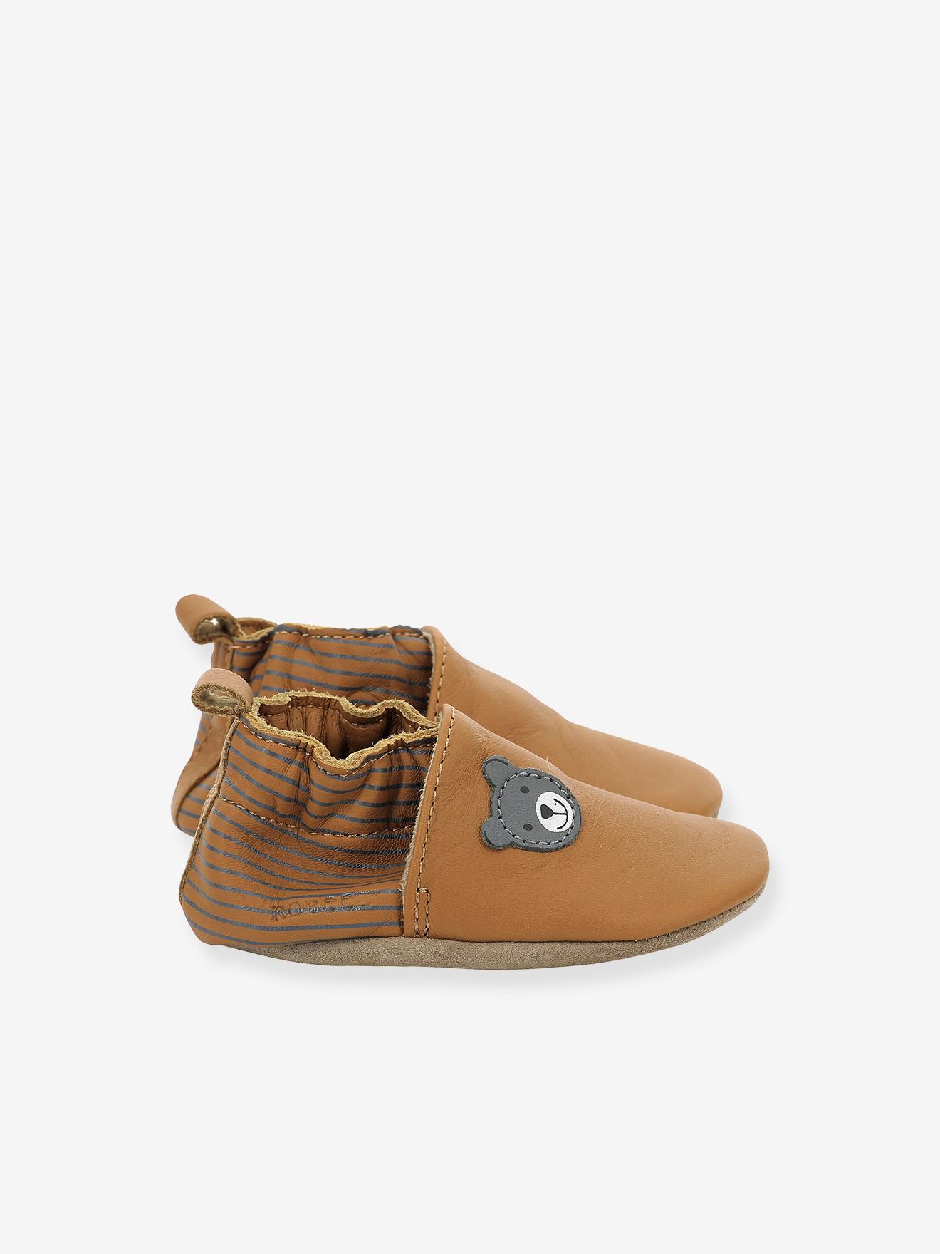 Robeez Baby Krabbelschuhe DOUBEAR ROBEEZ, pflanzlich gegerbt - camel
