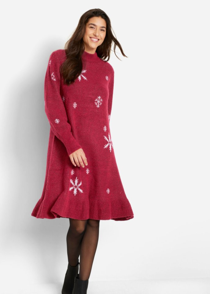 Strickkleid mit Schneeflocken