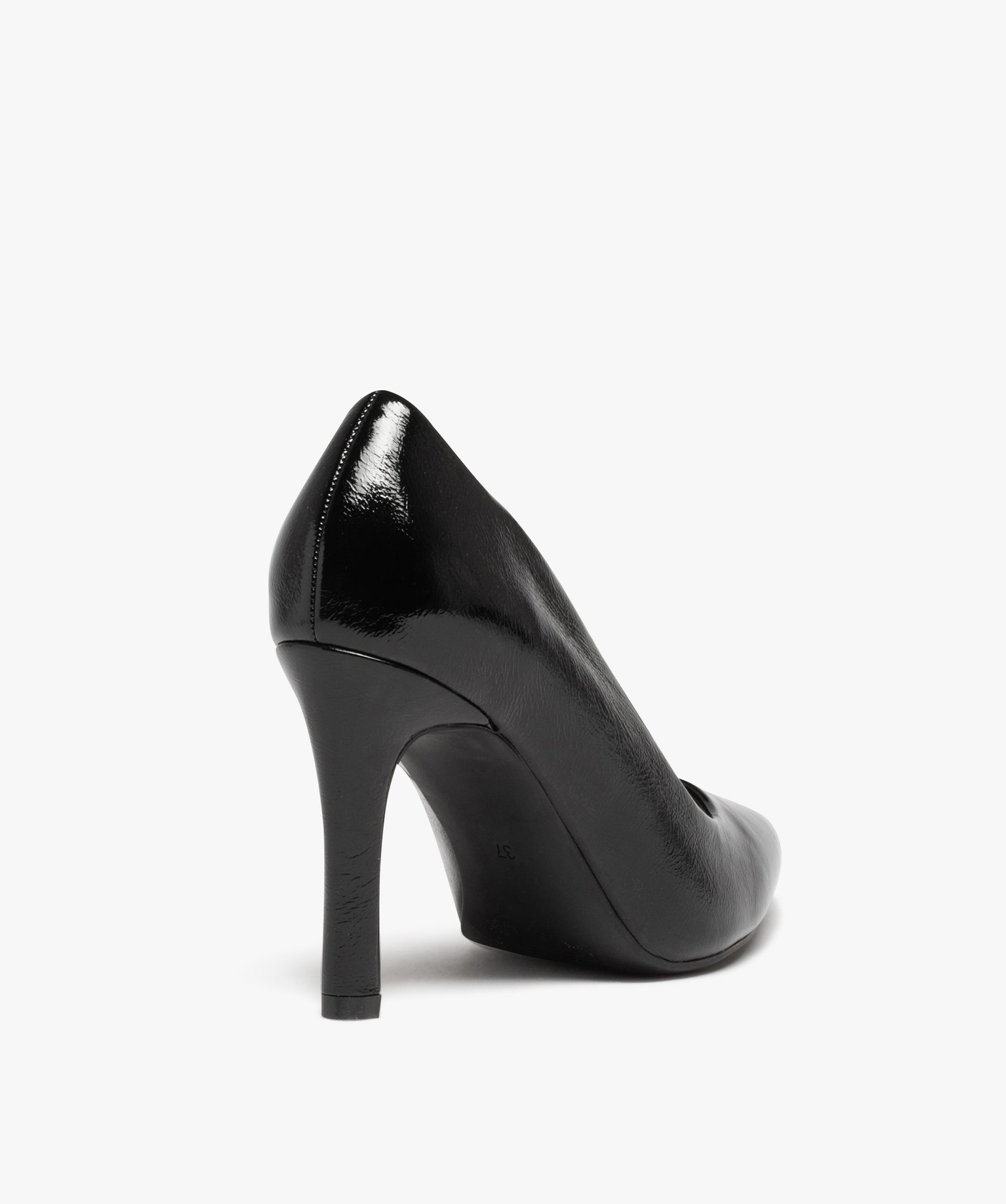 Escarpins femme vernis à talon aiguille et bout pointu noir | GEMO
