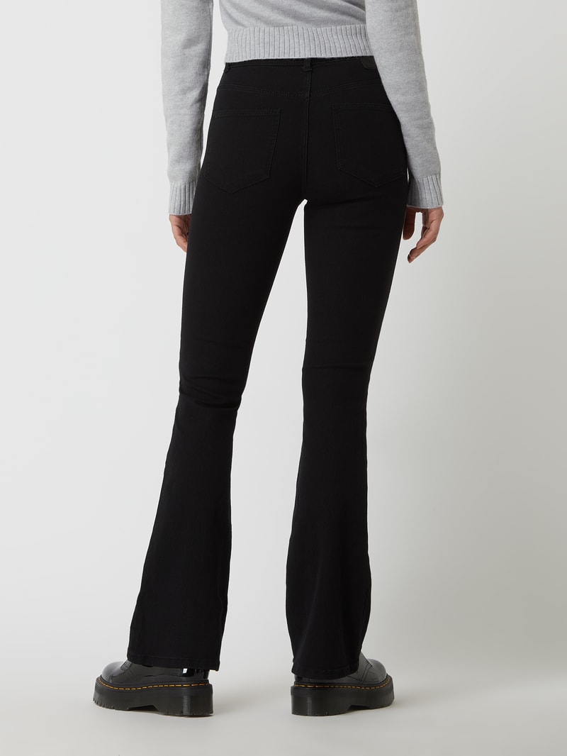 Flared Jeans mit Stretch-Anteil Modell 'Peggy' in schwarz