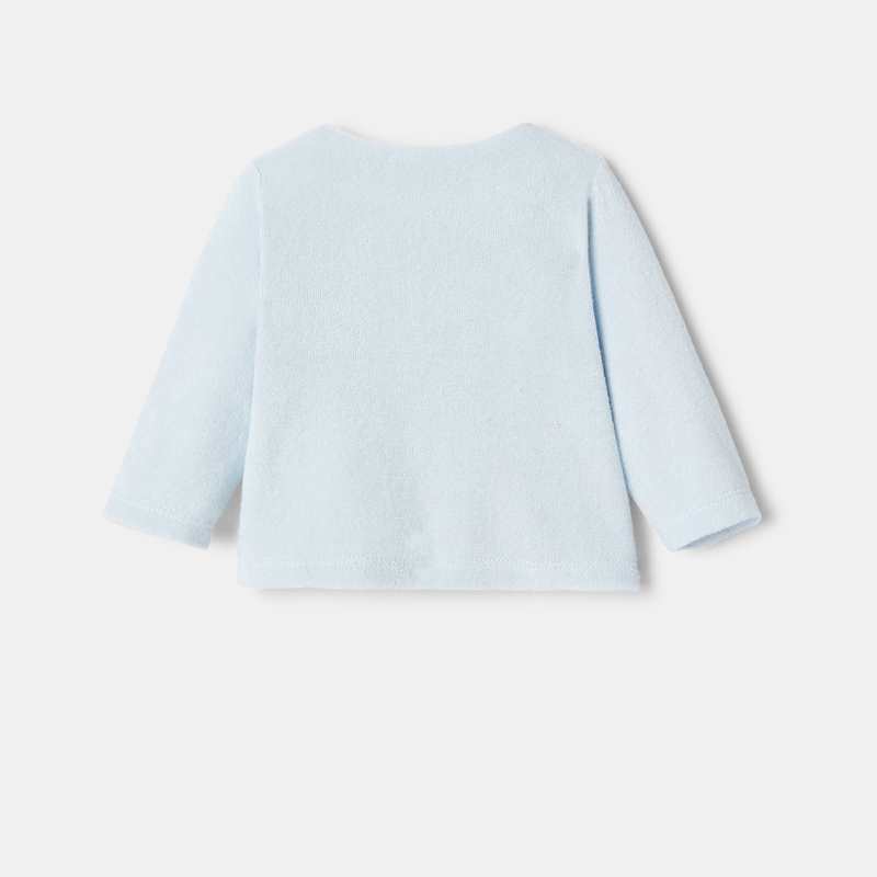 Gilet boutons à pression en coton bio bleu naissance Absorba