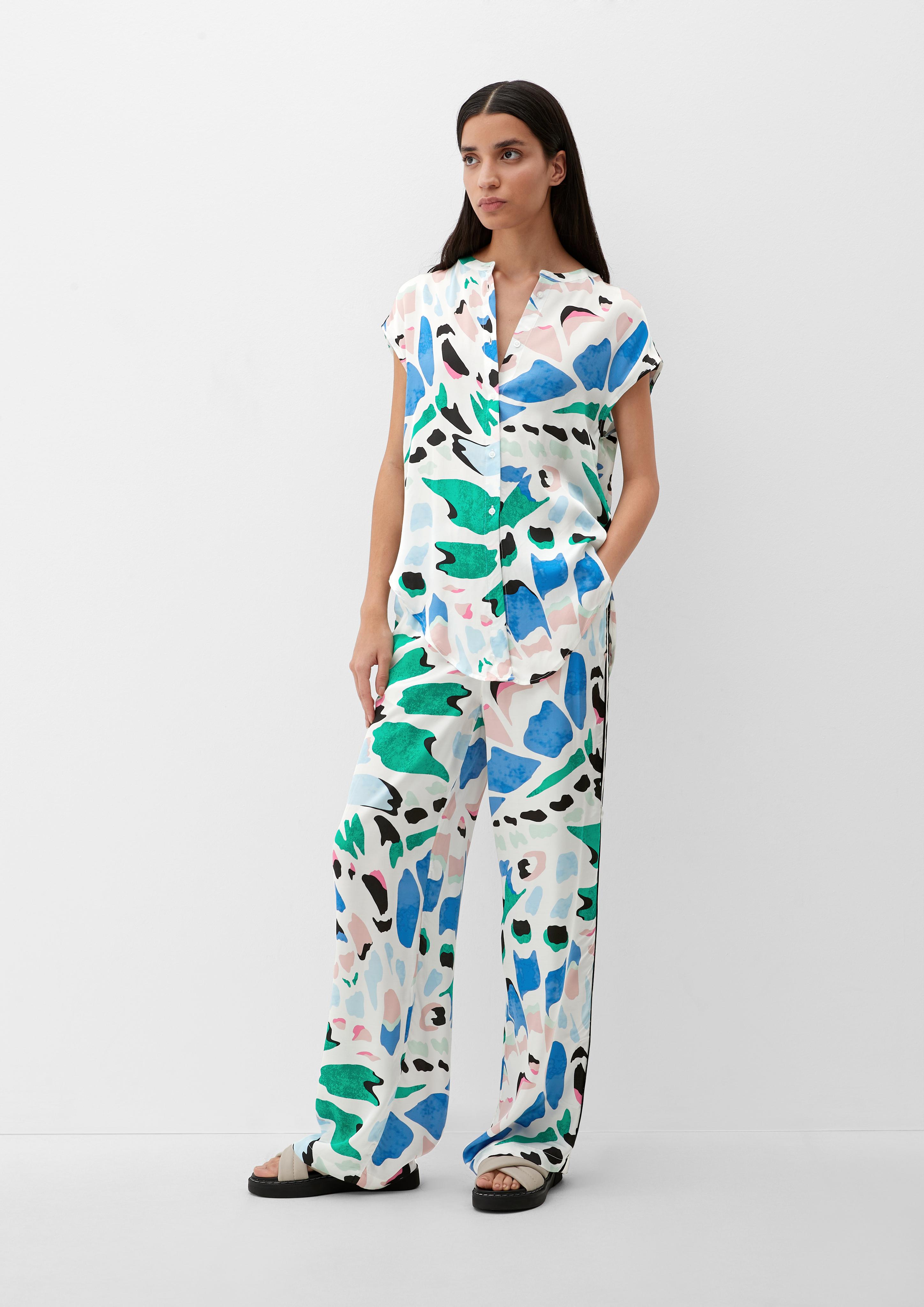 Satinbluse mit Allover-Muster  2132516-02A0