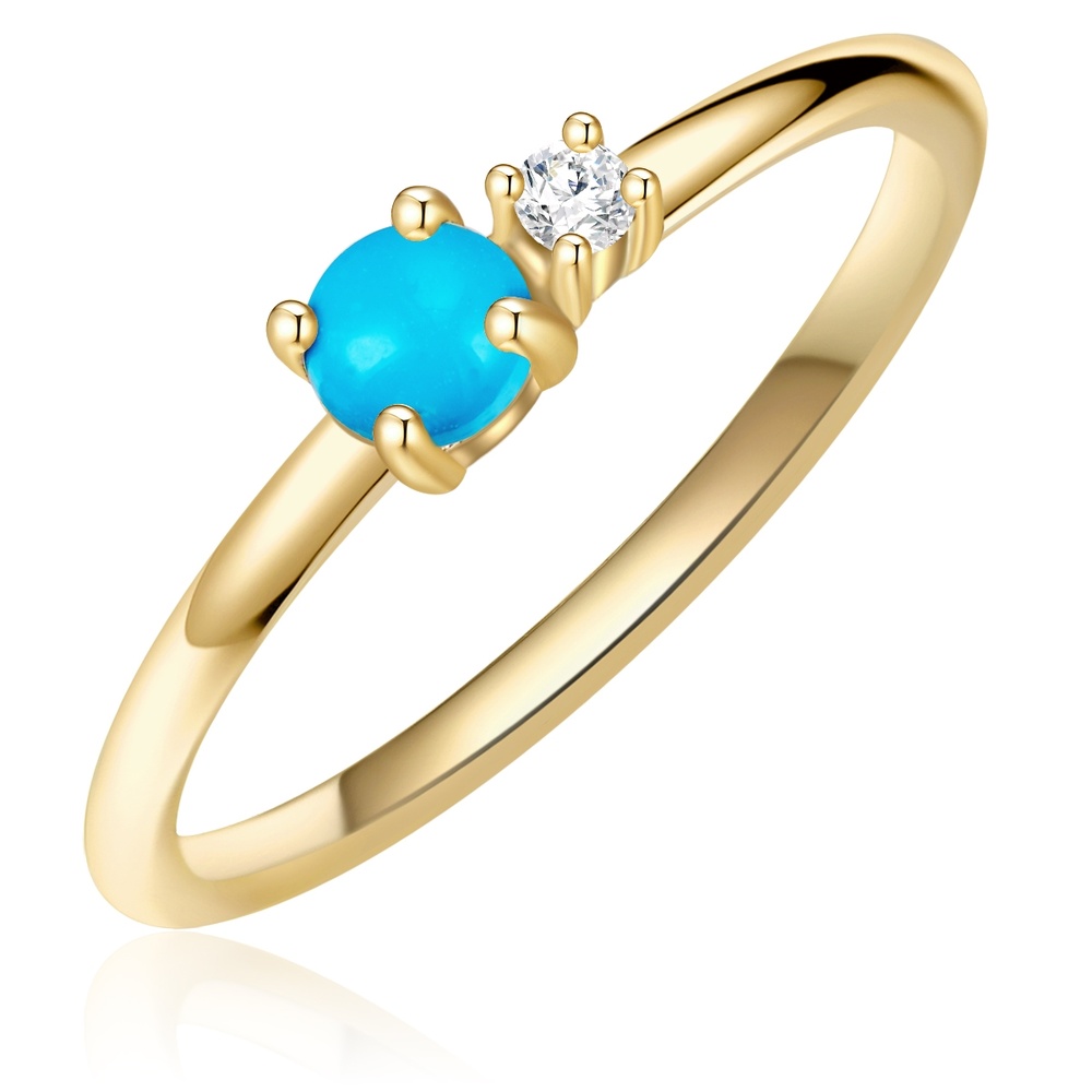 Glanzstücke München Bague en argent Argent sterling Oxyde de zirconium (CZ) en Or jaune Bague