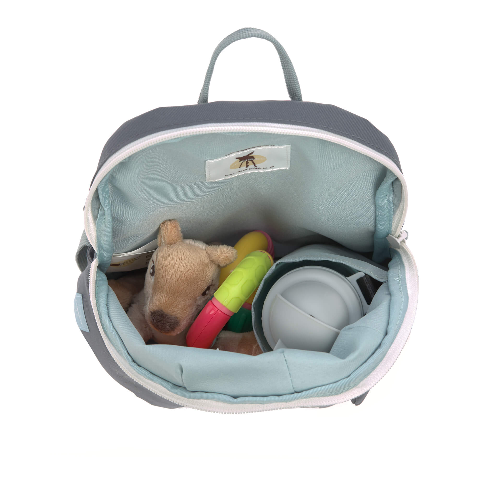 Kindergartenrucksack Tiny - Waschbär, Grau