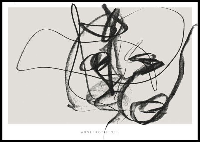 Trendhopper Posterboard Lines Black Frame 40 x 30 cm