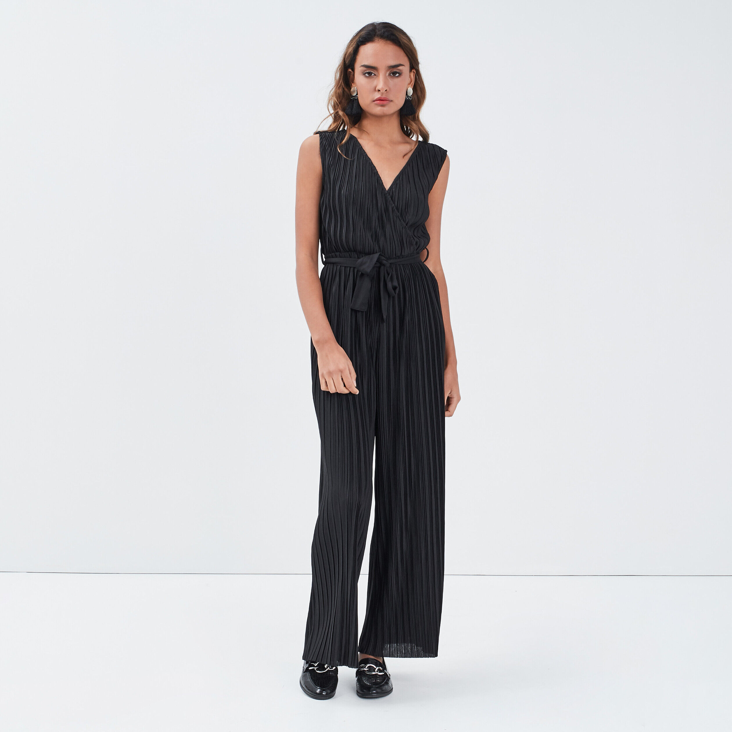 Combinaison pantalon plissée noir femme | Cache Cache